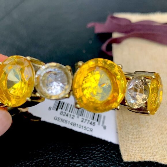 Lee Angel Designer Bracelet – Yellow Crystals, Gold Plated + Gift Pouch - Picture 6 of 11